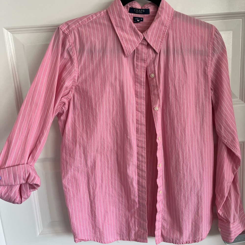Chaps Pink Button-Up - Picture 2 of 4